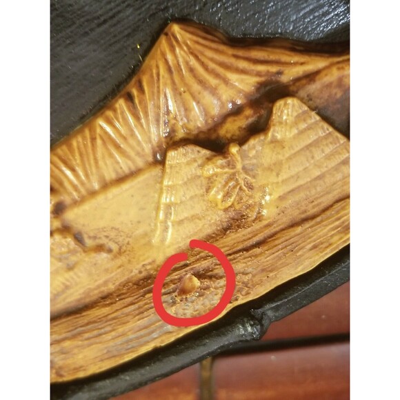 Vintage CocoJoe's Hawaii Ashtray Trinket Tray HL-52 7.5"x6.5" Lava & Hapa Wood - Picture 6 of 6